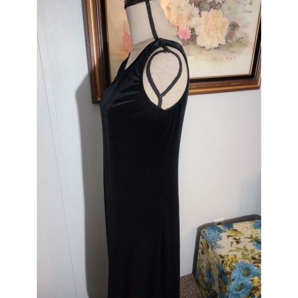 Coldwater Creek Womens Black Velvet Dress Floral Jacket size 6 Long Buttons 2 pc - Picture 13 of 16